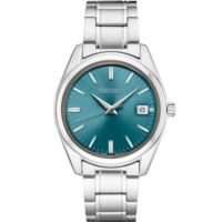 Seiko Essentials Sterling Silver Watch w/Quartz Blue Dial