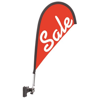 30" Teardrop Wind Flag Kit - Single Sided - Adjustable Clip