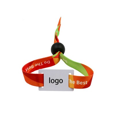 3/5" Polyester Adjustable Full Color Sublimation Wristband w/Locking Bead