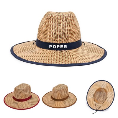 Wide Brim Straw Beach Hat