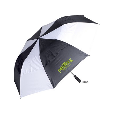 58" Vented Auto Open Golf Umbrella - Black/White