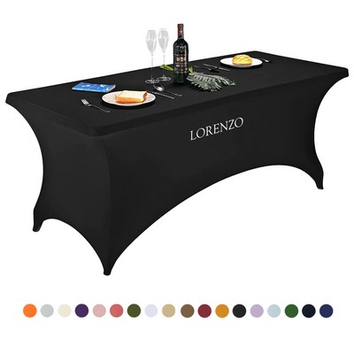 6-Foot Polyester Rectangular Stretch Spandex Table Cover