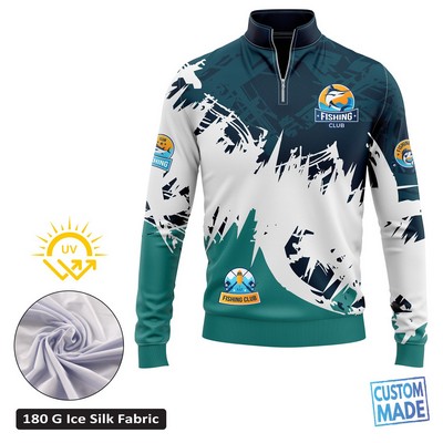 Full Sublimation 180G Mesh UPF 50+ Fishing Quarter Zip - Men's, Women's, Kids'