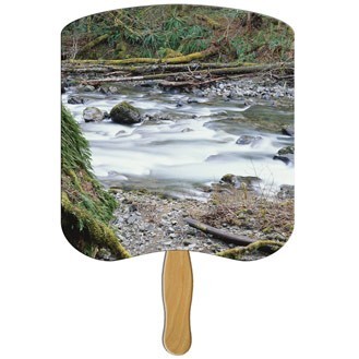 Creek Scene Hand Fan Stock Graphic