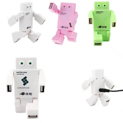 Robot Shape High Speed 4 Ports USB Hub