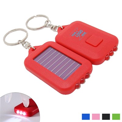 Solar Powered LED Keychain Flashlight