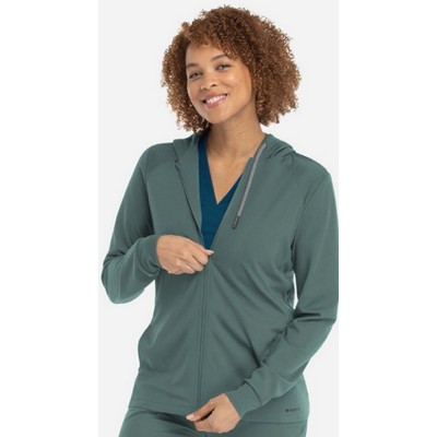 Maevn Women's Hooded Zip Front Jacket