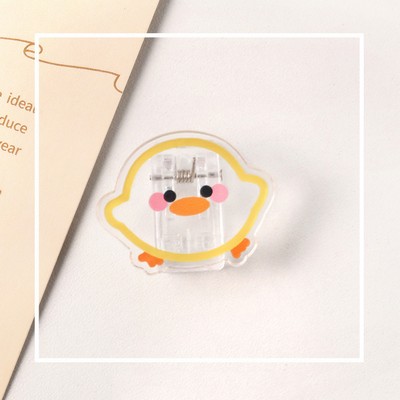 Transparent Duck Shaped Acrylic Album Memo Clip Bag Binder Sealing Clip Food Bag Clamp - Two Sides