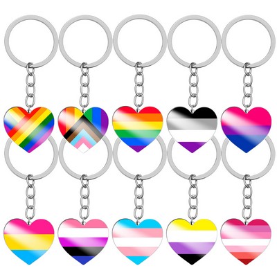 Stainless Steel Rainbow Keychain