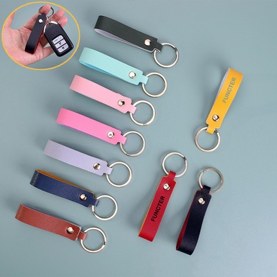 PU Leather Keychain for Car Home Key Ring Strap Holder Lanyard Women Men Universal Key Fob Keychain