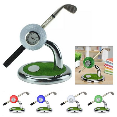 Clock Golf Ball Pen Holder