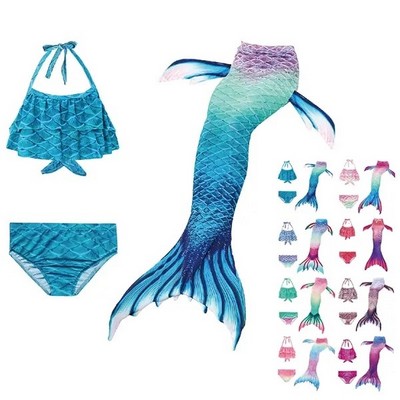 Girls 3-In-1 Mermaid Tail Swimsuit