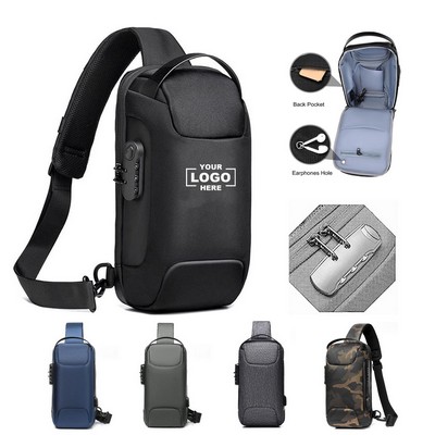 Anti Theft USB Recharging Sling Crossbody Bag