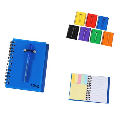 Spiral Note Book with Sticky Notes and Pen