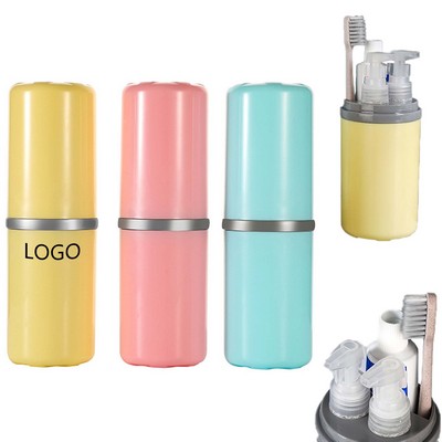 Travel Toothbrush Case With Separate Bottles