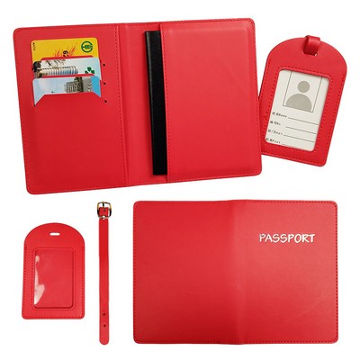 Travel Passport Holder and Luggage Tag Set