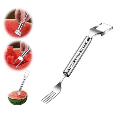 2-in-1 Safe Stainless Steel Watermelon Cutter Fork