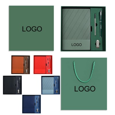 Thickened A5 Soft Leather Notebook Business Gift Set