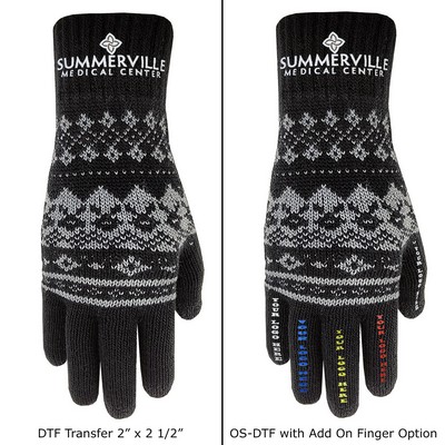 Winter Knit Text Gloves with Oversized DTF