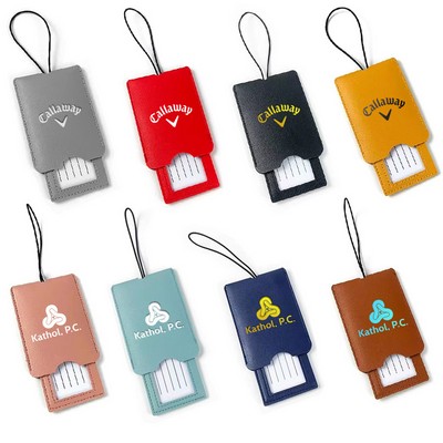 Soft PU leather Luggage Tags With Elastic Strip