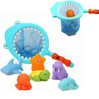 Bath Toy Baby Bathtub Toys Water Spraying Discoloration Floating Animals Fishing Net