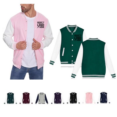 Varsity Baseball Jacket Casual Letterman Bomber Jacket Windbreaker Lightweight Jacket Coat