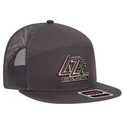 Otto Seven Panel Snapback Trucker Cap w/Flat Bill