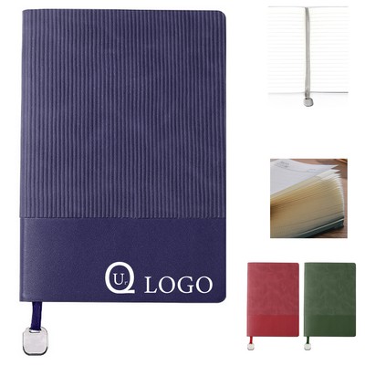 A5 Pu Leather Striped Notebook