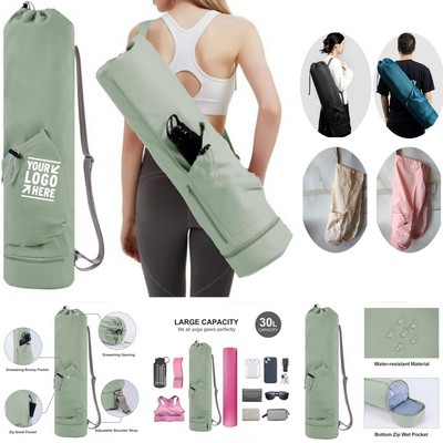 Yoga Mat Bag w/Water Bottle Pocket and Bottom Wet Pocket