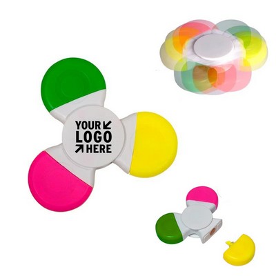 3 Color Fidget Highlighter with Spinner