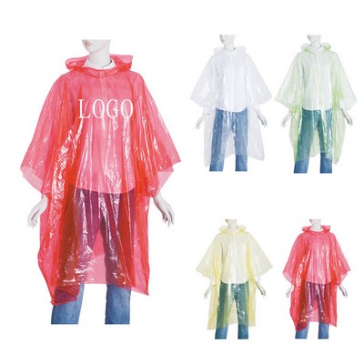 Disposable Biodegradable Translucent EVA Rain Poncho Or Raincoat