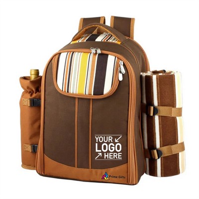 4-Person Picnic Backpack with Dinnerware Included