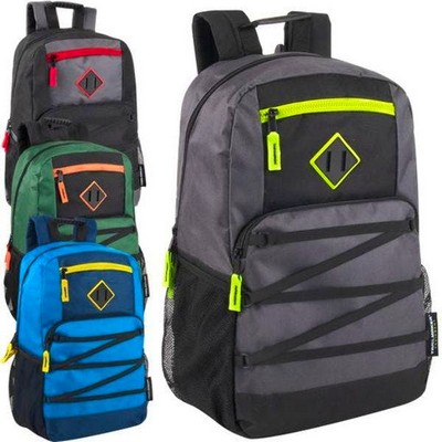 18.5 Bungee Backpacks - 4 Colors, Laptop Section (Case of 24)