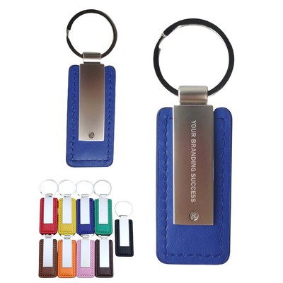 Rectangular Leather Keychain