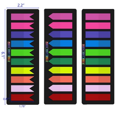 250 Pieces 0.47 x 1.78 Inches 10 Colors Page Markers Sticky Index Tabs