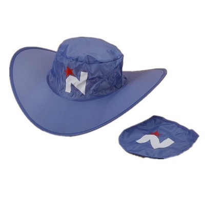 Collapsible/ Foldable Cowboy Hat With Pouch