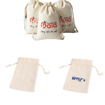 Eco-friendly cotton drawstring gift pouch