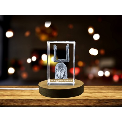 Ka Egyptian Symbol Immortalized in 3D Engraved Crystal