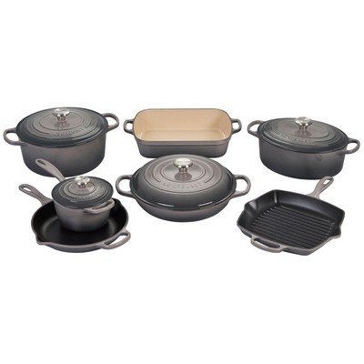 Le Creuset 11Pc Signature Cast Iron Ultimate Cookware Set Oyster