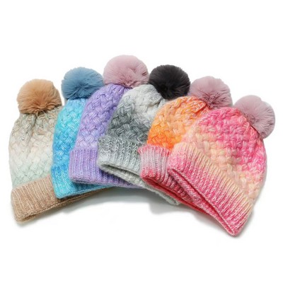 Personalized Multi-Color Pom Pom Beanie