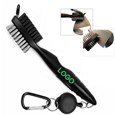 Golf Club Brush Groove Cleaner with Retractable Zip-line