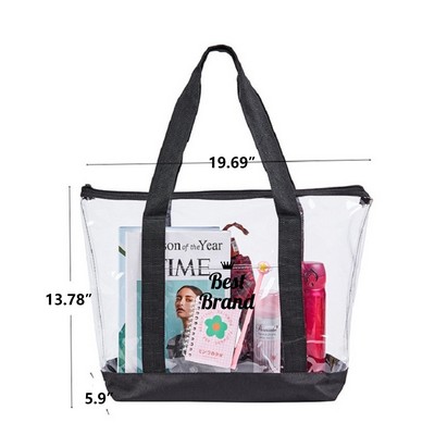 Zippered PVC Transparent Tote Bag