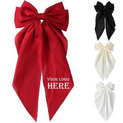 Satin Bow Hair Clips for Women