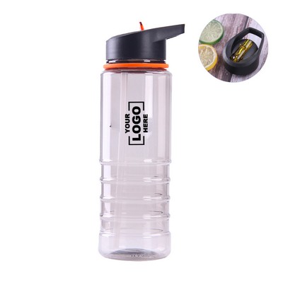 24 oz Clear Water Bottle with Flip Straw