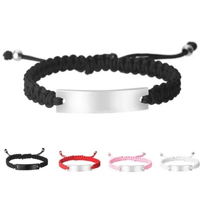 Stainless Steel Milanese Rope Black Braided Bracelet