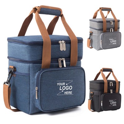 Dual Compartment Insulated Large Lunch Cooler Bag for Adults