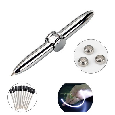 Multi-Function Gyro With Led Flashlight Writing Pens