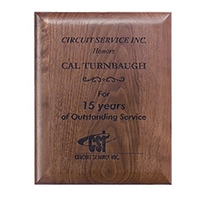 Genuine Walnut Satin Finish Rectangle Plaque, 9"x12"