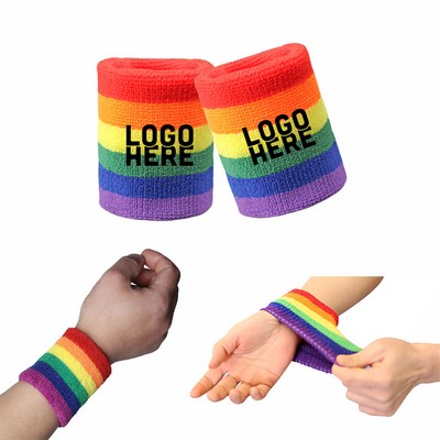 Rainbow Sports Wristbands Set