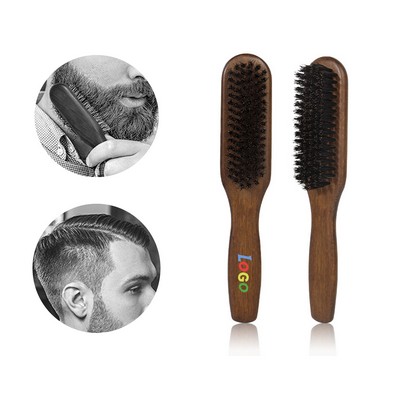 Dark Beechwood Boar Bristle Hair & Beard Brush